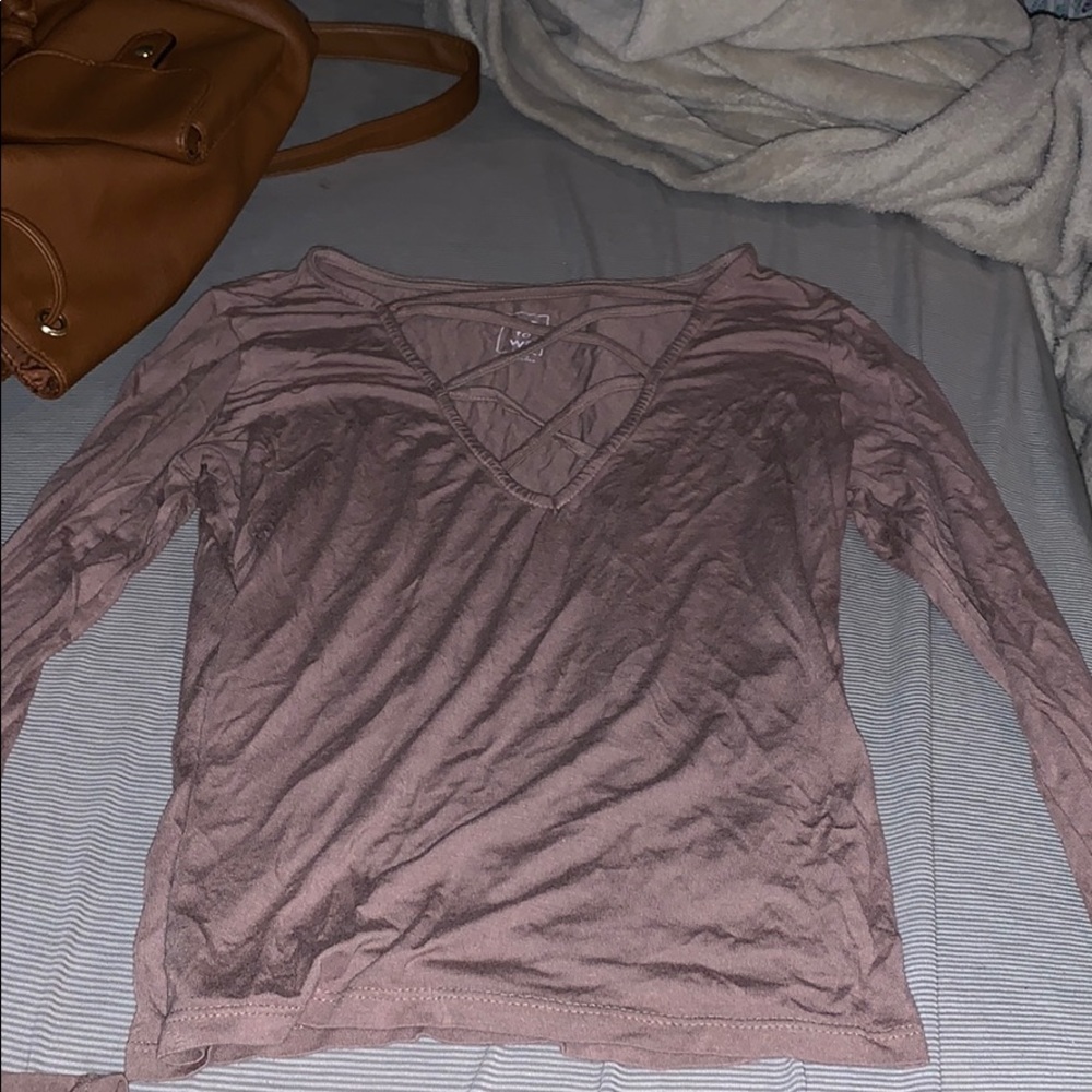 Purple crossed long sleeve